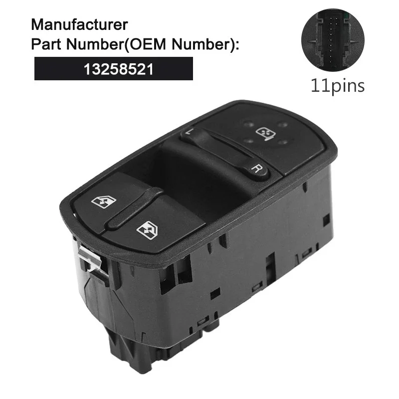 

13258521 Электрический главный переключатель управления стеклоподъемником со стороны водителя, черный, аксессуары для OPEL Corsa D VAUXHALL Corsa D 2008-2014