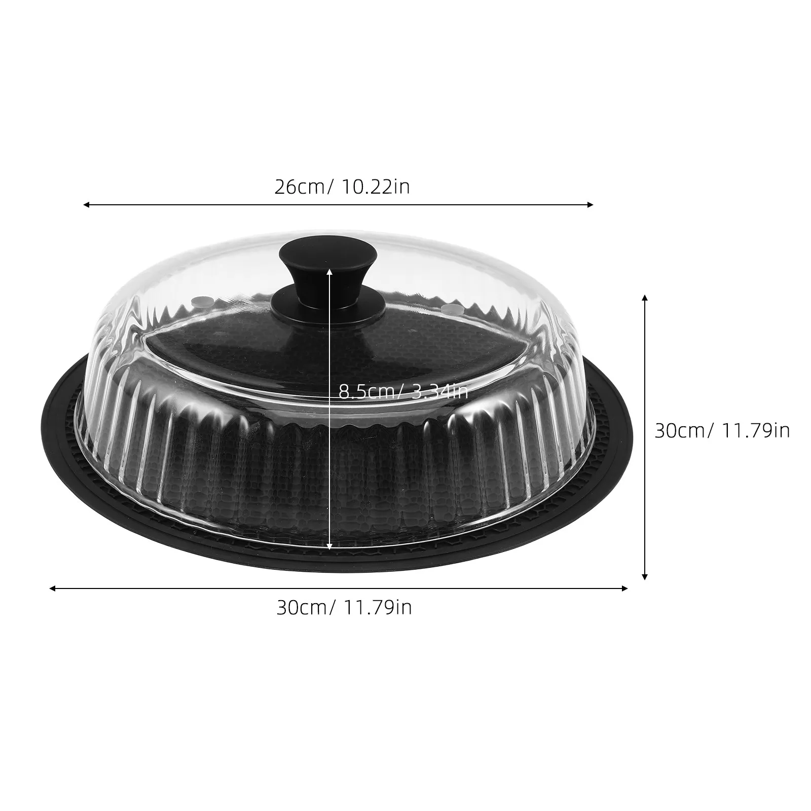 Glass Microwave Splatter Cover Lid 10 Inch Borosilicate Heat Resistant Clear Food Cover Microwave Splashproof Lid Dishwasher