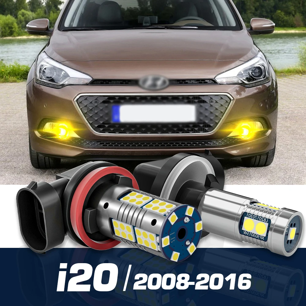 

2 шт. светодиодные противотуманные фары, аксессуары Canbus для Hyundai i20 2008 2009 2010 2011 2012 2013 2014 2015 2016