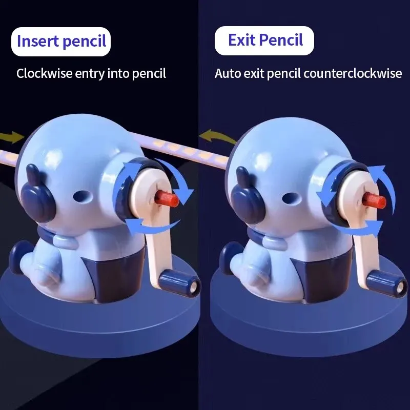 1pc astronauta Cartoon temperamatite studenti temperamatite manovella manuale temperamatite Cartoon Pencil Cutter per SchoolStat