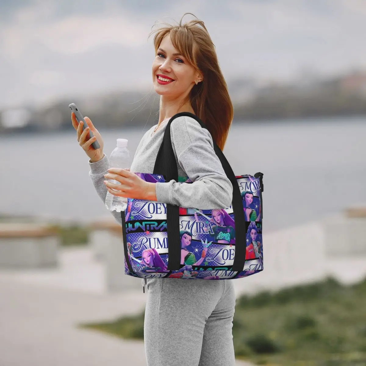 KPop Demon Hunters Huntrix bolso de viaje de playa bolsas de mano de gran capacidad para gimnasio deporte mujeres compras bolso de hombro