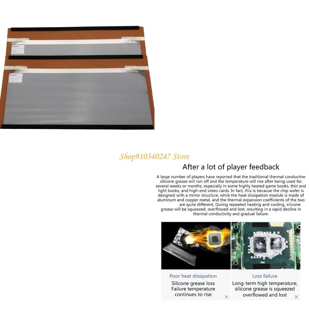 

Q22A Phase Change Thermals Greases Pad 8.5 Thermals Conductivity Heat Transfer For CPU GPU Cooling