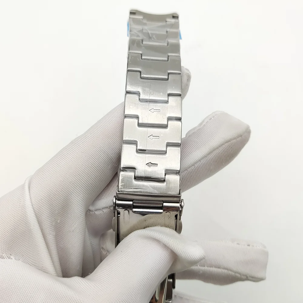 Correa de acero inoxidable para reloj de hombre, accesorio de 20cm, 22mm de ancho, correa de cuentas triples