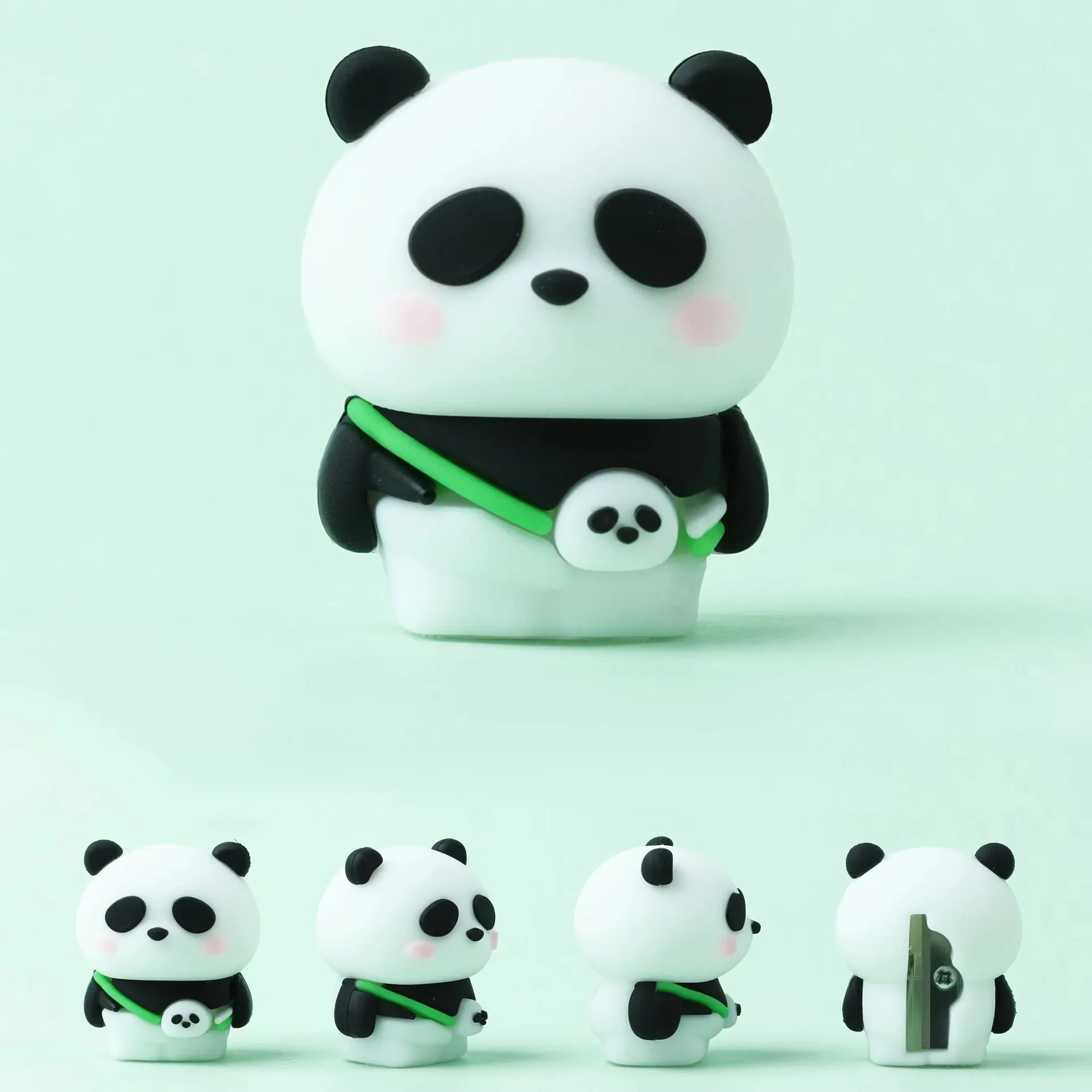 Panda Vegetable Pencil Sharpeners Kawaii Stationery Silicone Single Hole Manual Pencil Cutter Student School Office Supplies