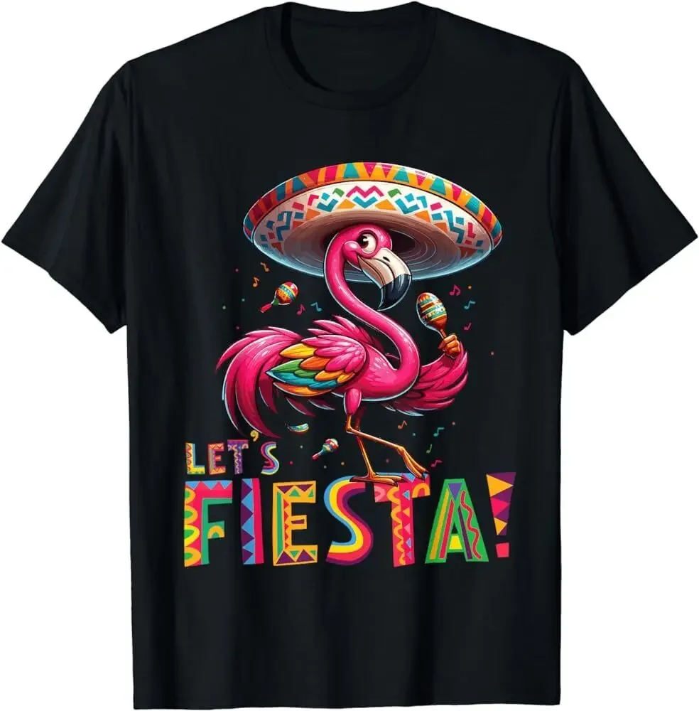 

Funny Let's Fiesta Flamingo Cinco De Mayo Mexican T Shirt