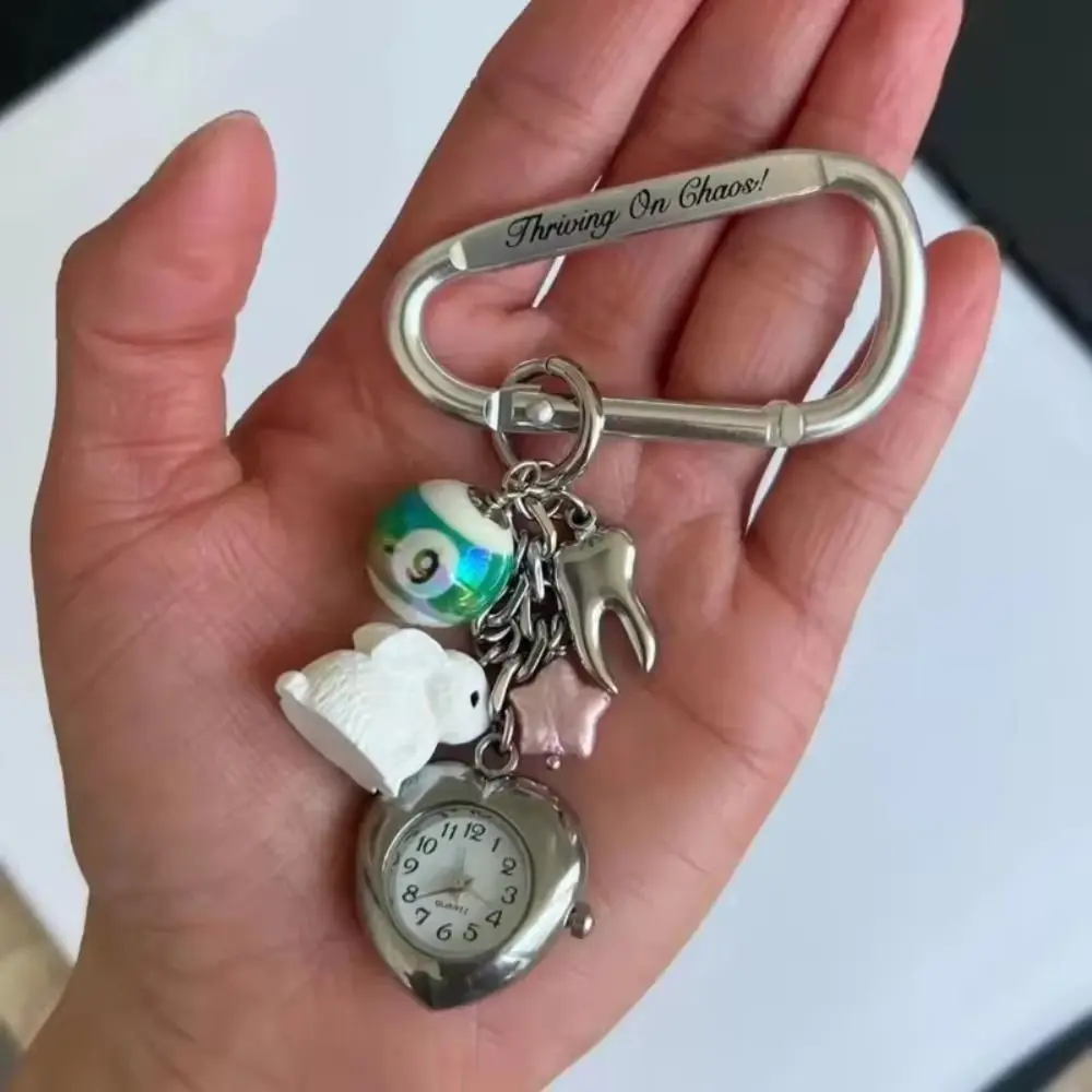 Bag Charm Pocket Watch Pendant Hanging Decor Personalized Handmade Vintage Keychain Retro Design Couple Style