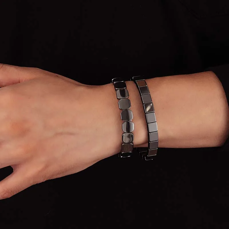 Minimalistisches Gesundheits-Hämatit-Armband für Männer und Frauen, natürlicher Hämatit-Stein, Perlenarmband, Stretch-Heilarmbänder, Geschenkschmuck – Detail 9