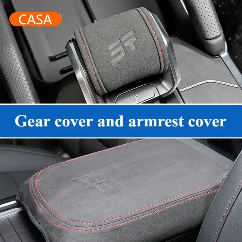 For Jetour Traveler Shanhai T2 Auto Gear Cover Armrest Box Cover Gear Handle Head Rod Turning Fur Protection for Car Accessories