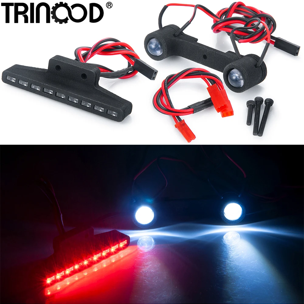 TRINOOD RC LED Lights Front & Rear Taillight Spotlight Lamp Bar for 1/16 Mini E-RVEO #71076-3 RC Car Buggy Parts