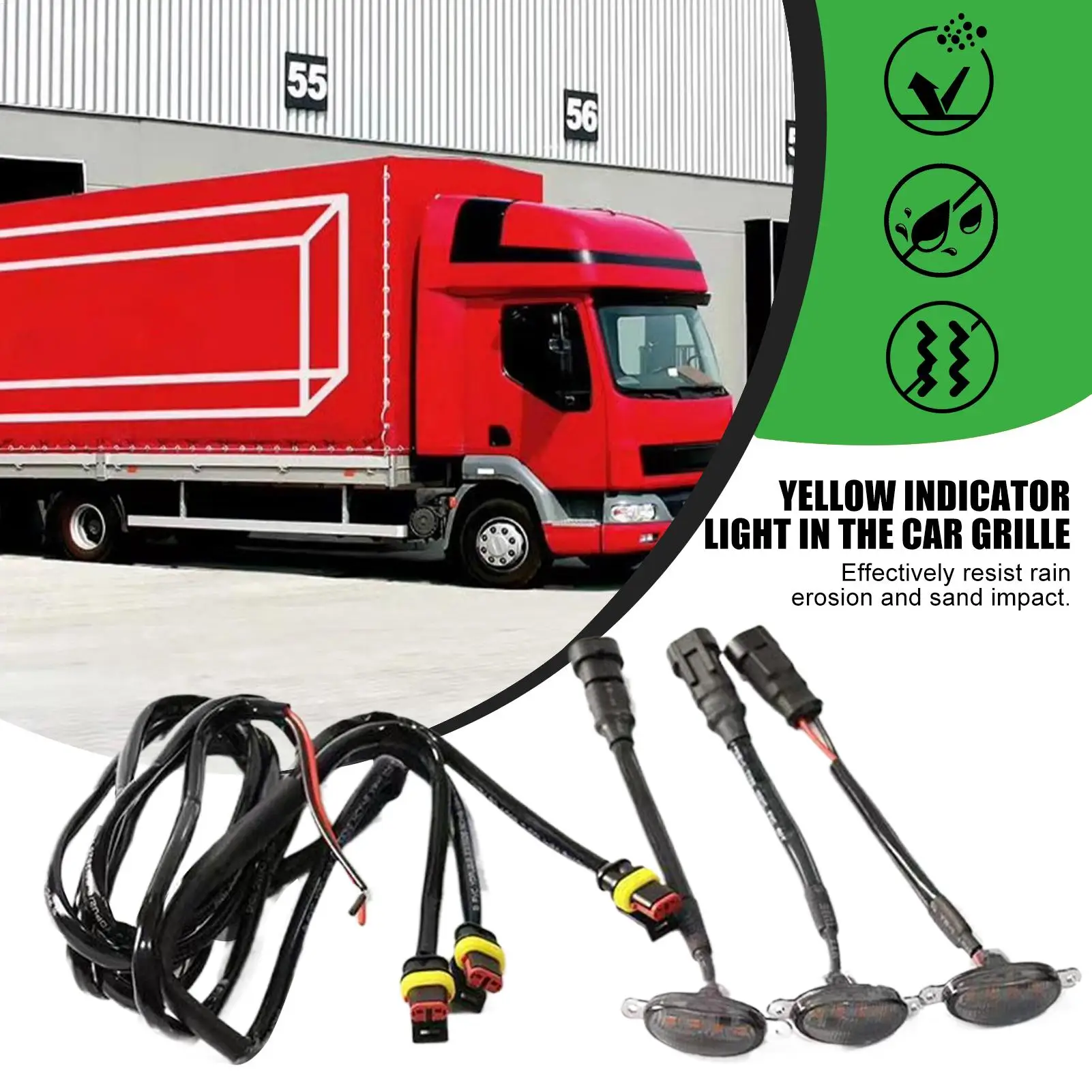 

For Ford F-150 Grille Lights For Vehicles Safe Driving Exterior Lamp Bright Yellow LED Lights For Car Front For Camping Travel