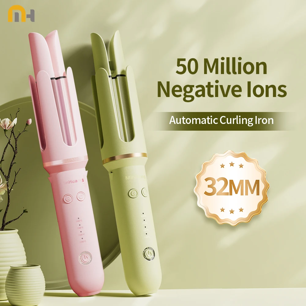 

Автоматическая плойка для завивки волос 32 мм, самовращающаяся, с отрицательными ионами, быстрый нагрев за 10 секунд, защита от ожогов, инструмент для укладки