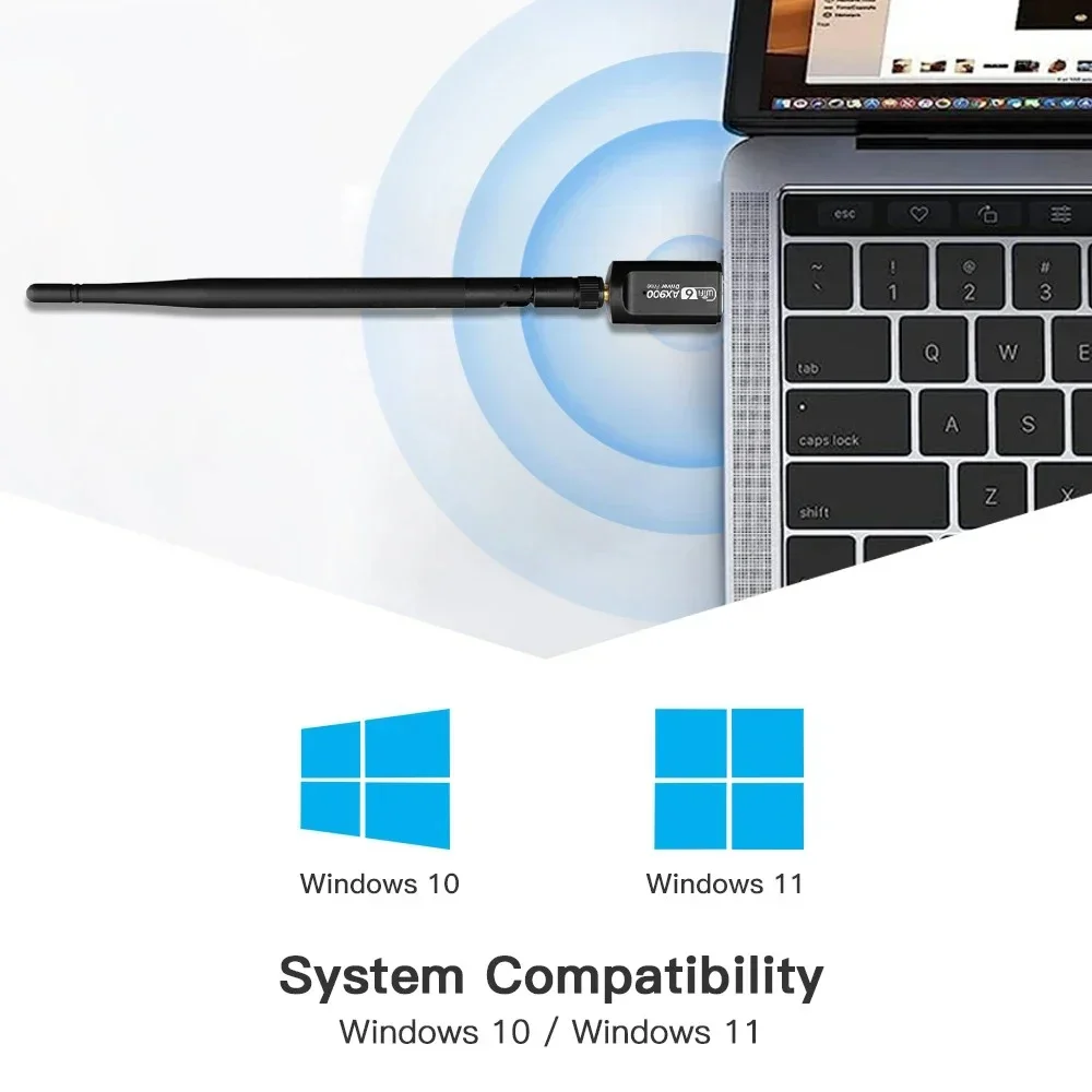 AX900 USB WiFi محول ثنائي النطاق بلوتوث 5.3 2 في 1 واي فاي 6 دونغل استقبال لاسلكي للكمبيوتر/الكمبيوتر المحمول سائق مجاني ل Win10/11