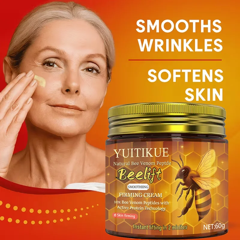 ​ ​ YUITIKUE Bee Venom Straffende Creme 60 g – 10 x Peptide, Active Protein Tech, glättet Falten und macht die Haut weich, leichte Formel