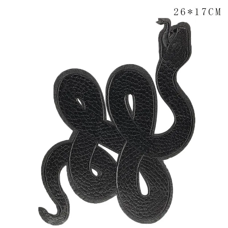 Stile Punk Big Size F = Black Snake ricamo patch 3D fai da te ferro su Appliques forniture per cucire giacca cappotto vestiti Sticker