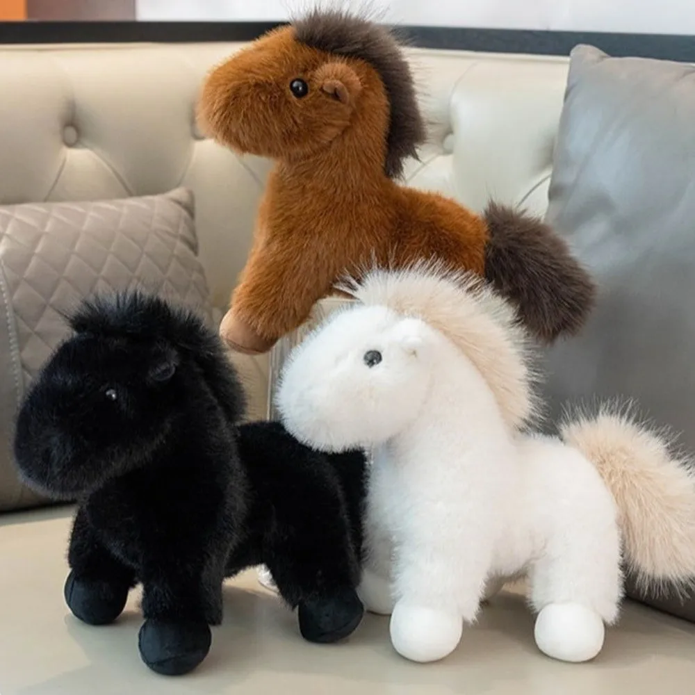 Plush Cartoon Horse Plushies High Quality Realistic Soft Cute Pony Stuffed Toy Ornament Stuffed Animal Horse Plush Doll