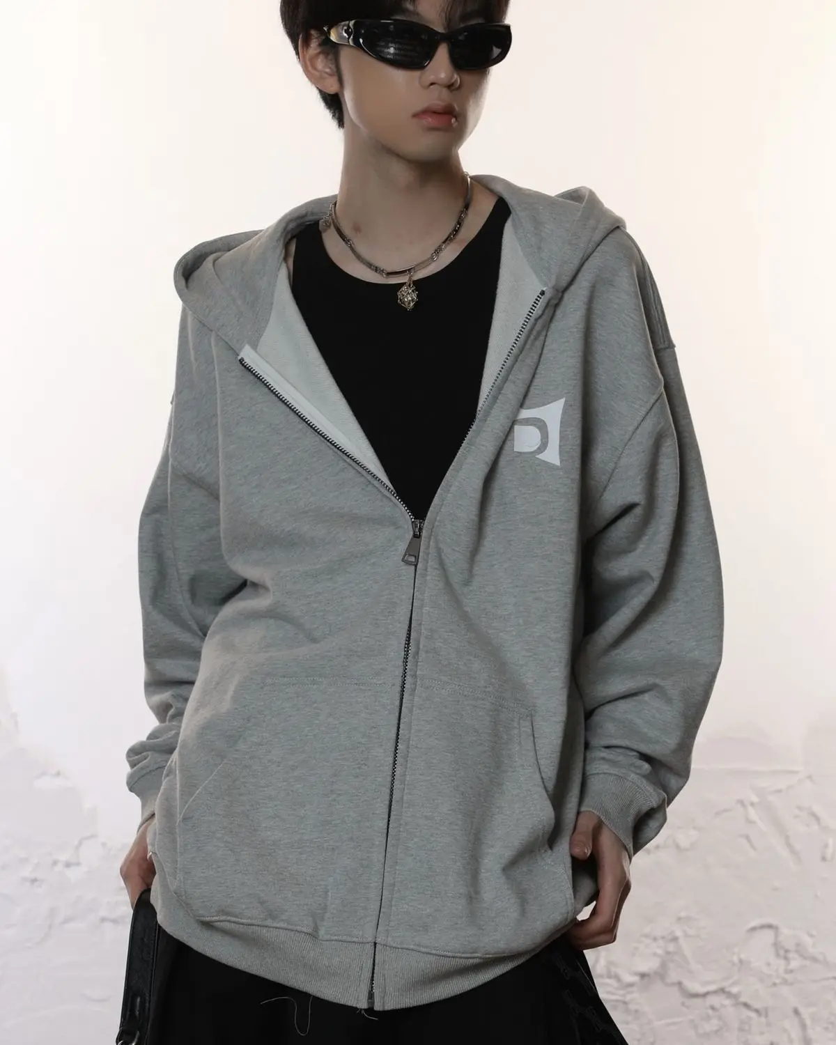 Hooded Sweatshirt Design Printed LOGO Autumn New Loose Zipper Cardigan Jacket Trendy