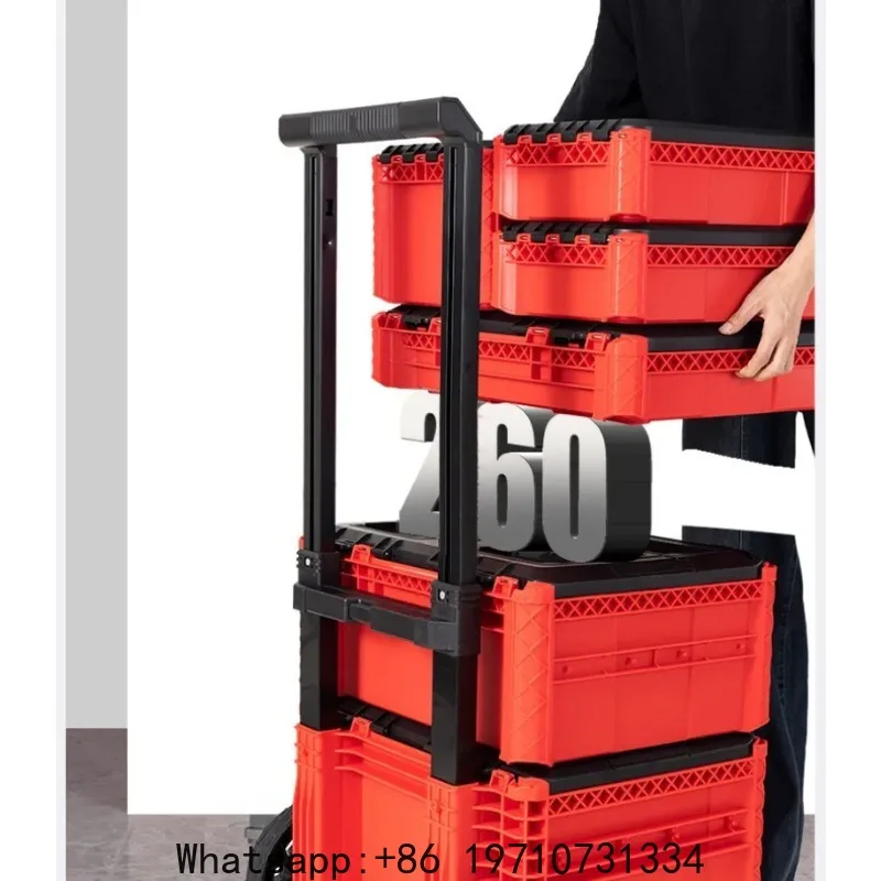 6 Floors Stackable Detachable Combination Toolbox Set Waterproof Portable Large Space Draw-bar Tool Box Wear-resistant Tool Case