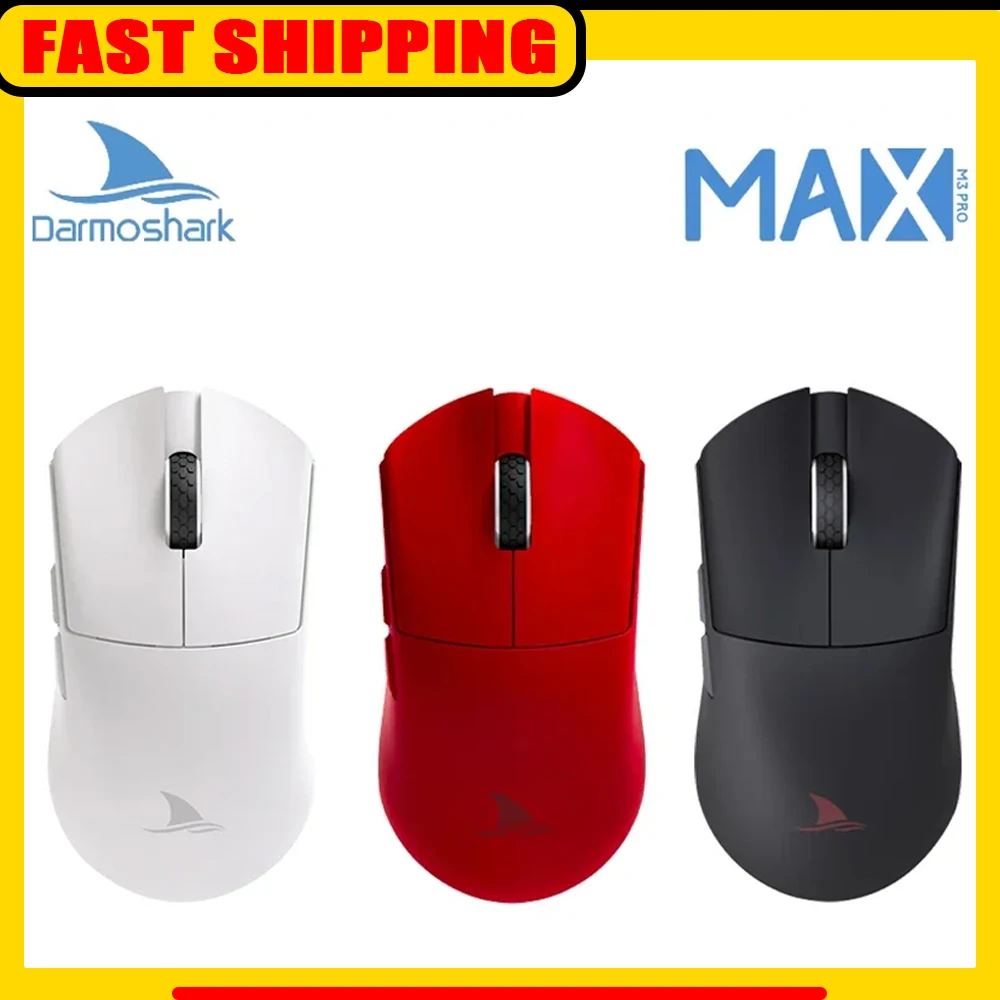 

Darmoshark M3 PRO MAX Беспроводная игровая Bluetooth-мышь PAW3950 30000 точек на дюйм Эргономичные оптические мыши для компьютера, ноутбука, ПК, геймера 4K 8K