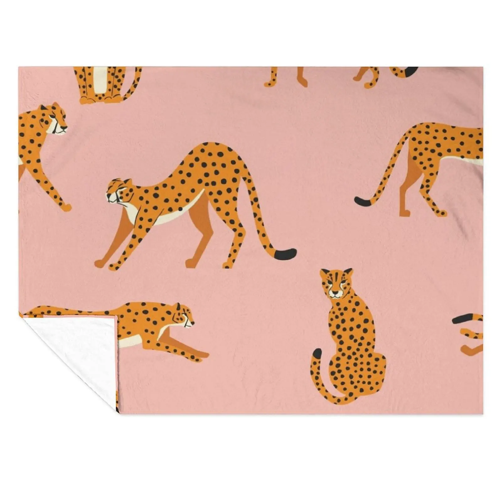 

Cheetahs pattern on pink Throw Blanket Winter beds For Baby Multi-Purpose Luxury Brand Blankets