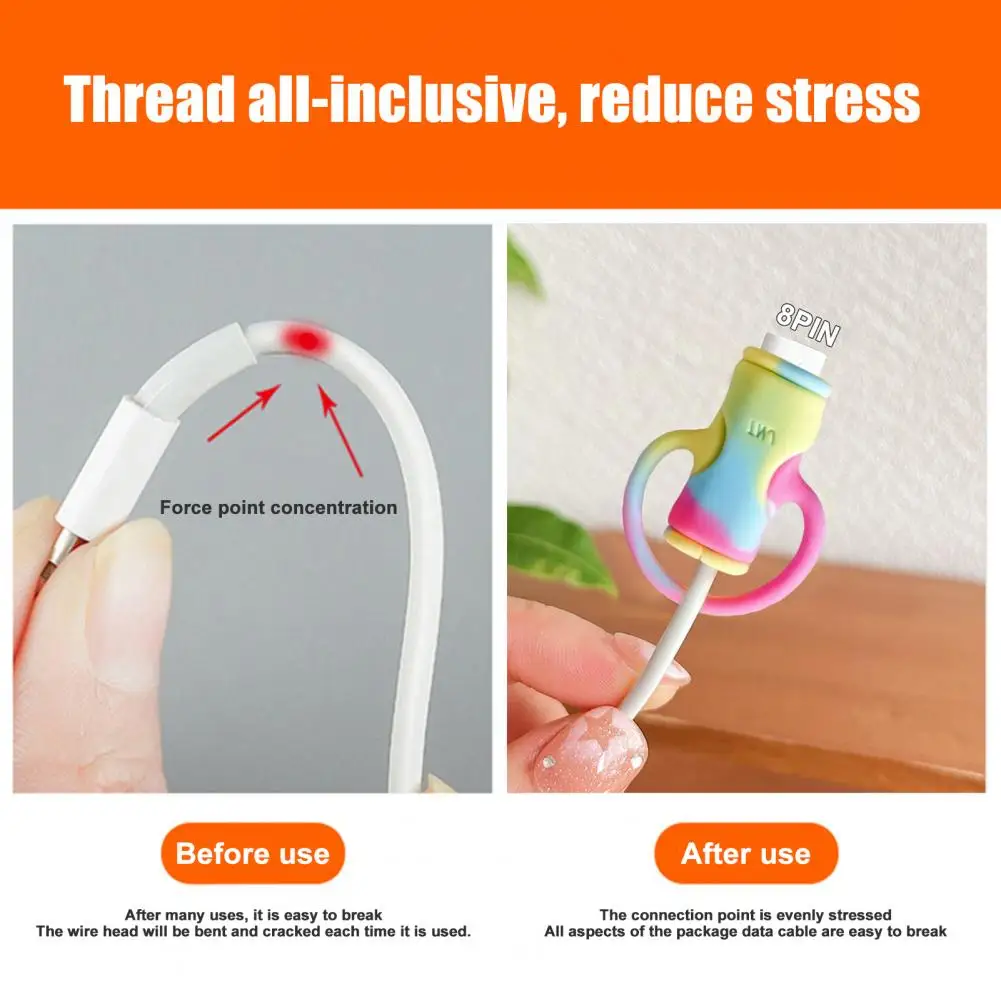 Protezione del filo protezione del filo del cavo colorato ricco protezione del cavo del caricatore di Design del fumetto in Silicone durevole per Iphone per i dati