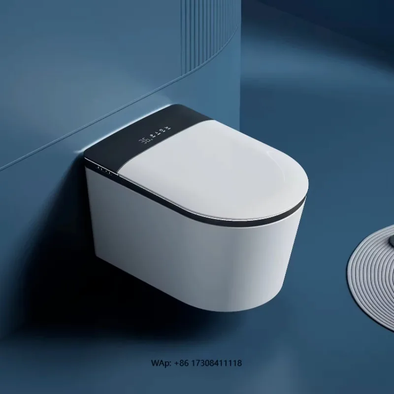 

Luxury Intelligent Remote Control Auto Flip Flushing WC Wall Mounted Toilet Bowl Heated Seat Wall Hung Smart Toilet with Tank
