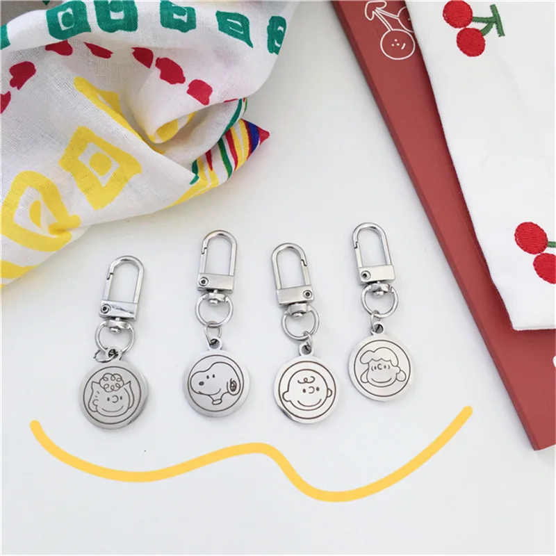 Miniso Creative Snoopy Keychain Non-fading Couple Pendant Jewelry Accessories Gift Kawaii  Anime Accessories Toy