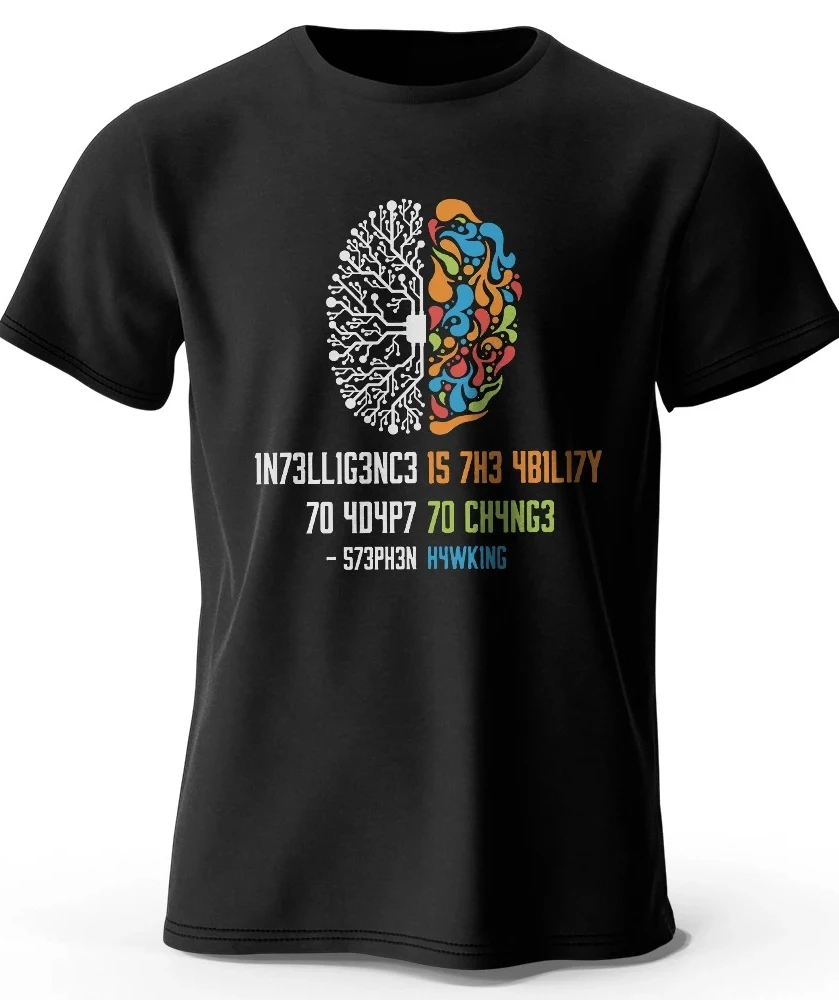 

Забавная футболка с принтом Brain Power из 100% хлопка, мягкая и дышащая футболка с круглым вырезом и короткими рукавами, необычный стиль унисекс