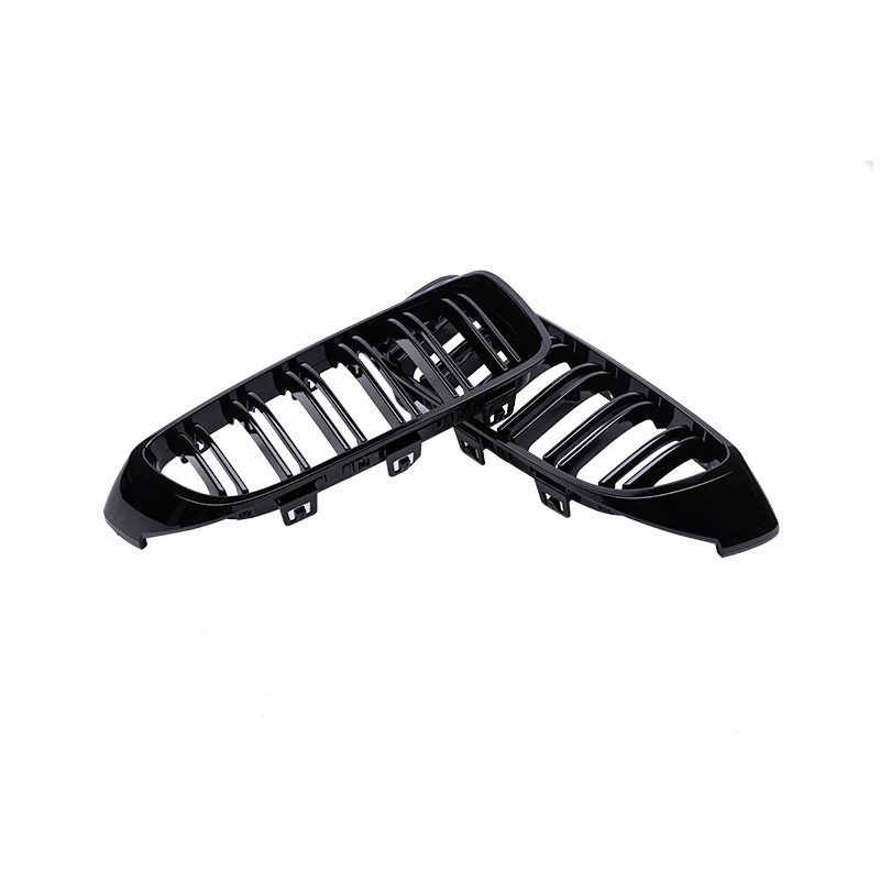 Pulleco Auto-Frontstoßstangengrill, Racing-Grill für BMW 4er F32 F33 F36 M3 F80 M4 F82 12–18 Dual-Slat, glänzendes Schwarz, Zubehör