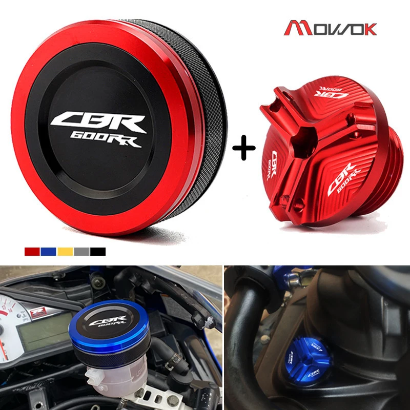 

For HONDA CBR600RR 2007-2024 CBR1000RR 2004-2022 Motorcycle CNC Front Brake Fluid Reservoir Cover Oil filler cap CBR 600 1000 RR