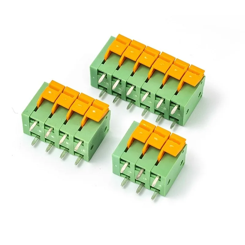 20Pcs KF142V-5.08mm Spring type screw-free pressing terminal block 142R-2P-12P straight foot looper