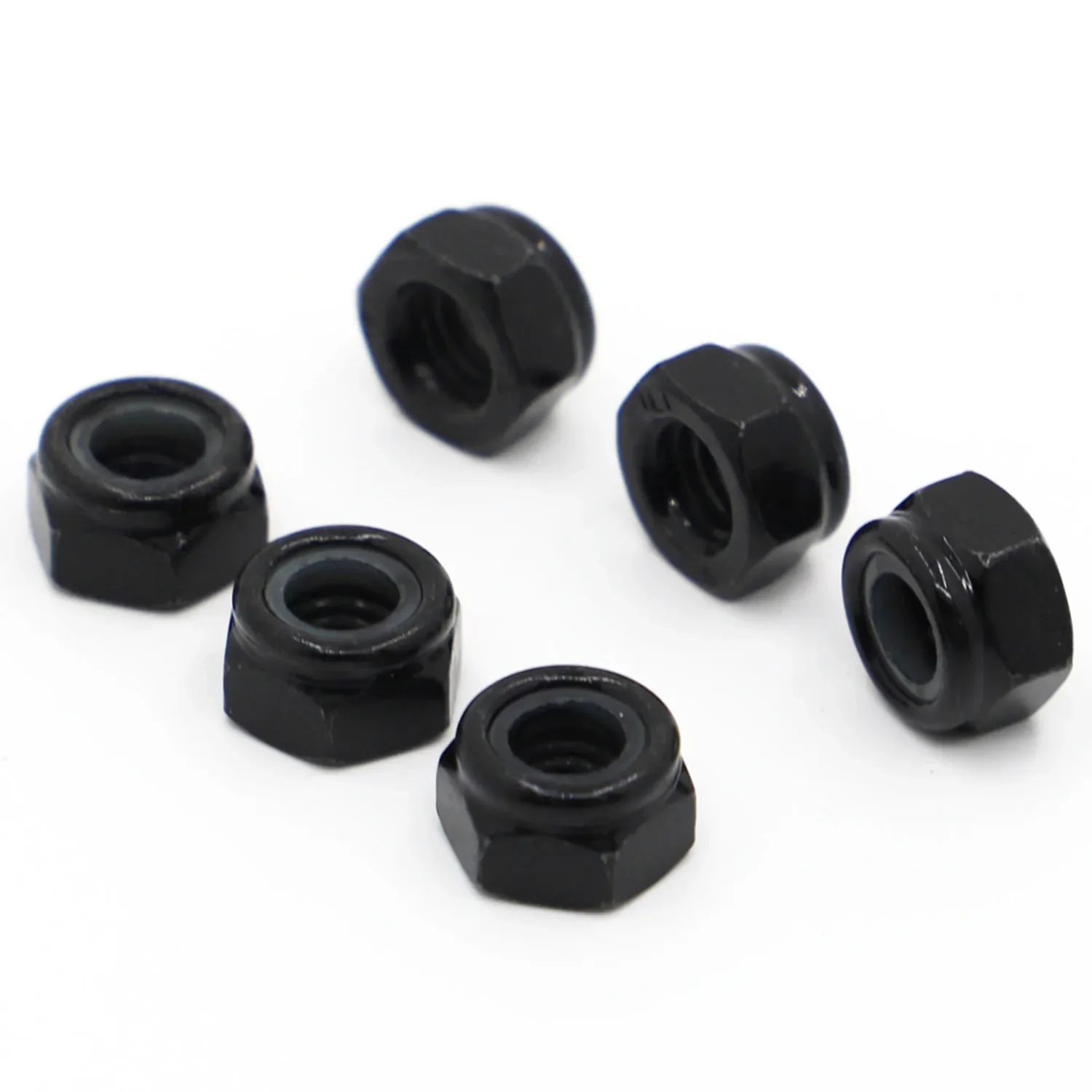 

M2 M2.5 M3 M3.5 M4 M5 M6 M8 M10 M12 M16 Black Carbon Steel Nylon Insert Self-locking Hex Nuts Locknut Slip Lock Nut