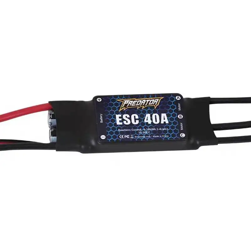 Fms Brushless Esc 40a Modello di aereo Regolazione elettrica Interruttore 3a Configurazione Bec Cintura ad ala fissa Funzione di spinta inversa