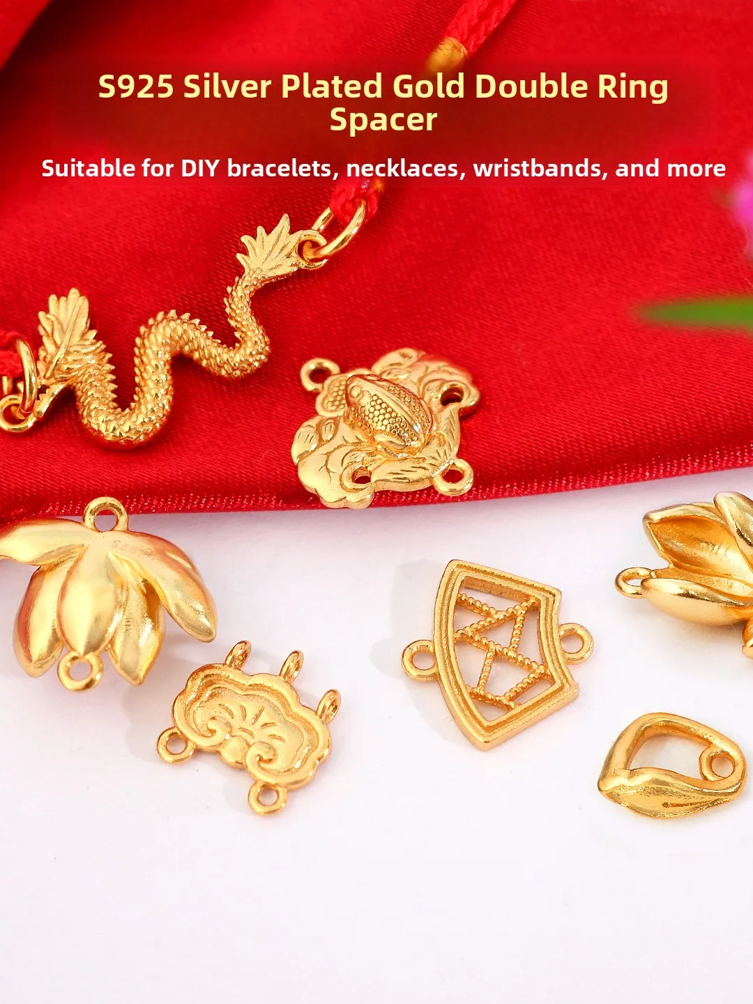 

Браслет-талисман из серебра S925 с позолотой ручной работы, плетеные серьги-шнурки, ювелирные аксессуары