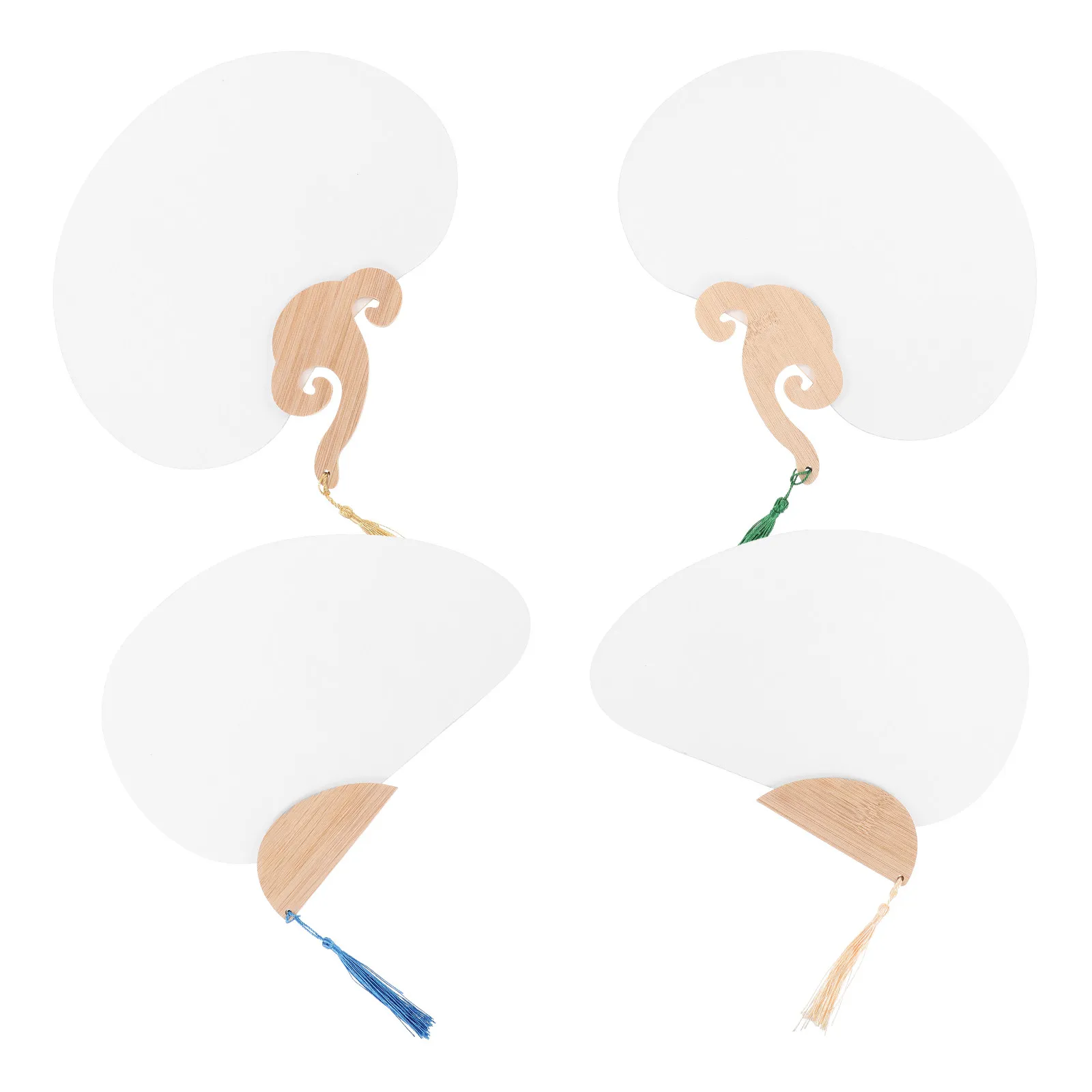 

4Pcs Blank Painting Fans Handheld Paper Fans DIY Thicken Summer Essential Lightweight Portable Craft Supplies for Family Fun