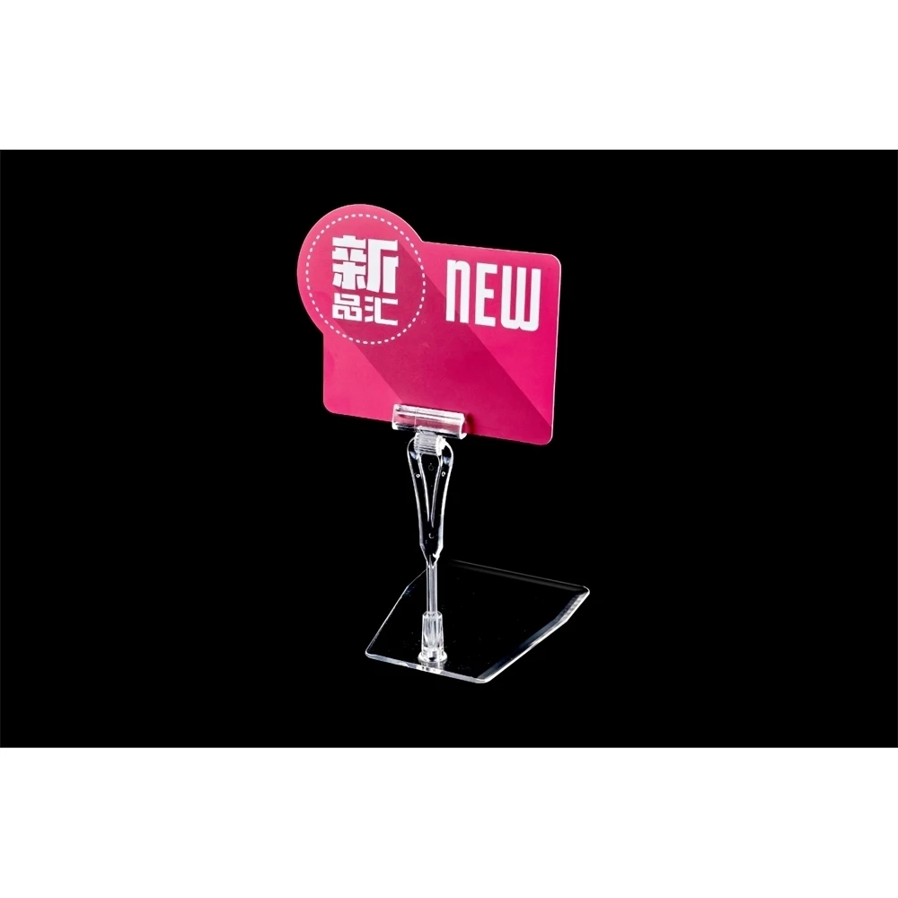 Sign Holder Stand Height Pole Label Clip Stand Table Top Promotion Sign Display