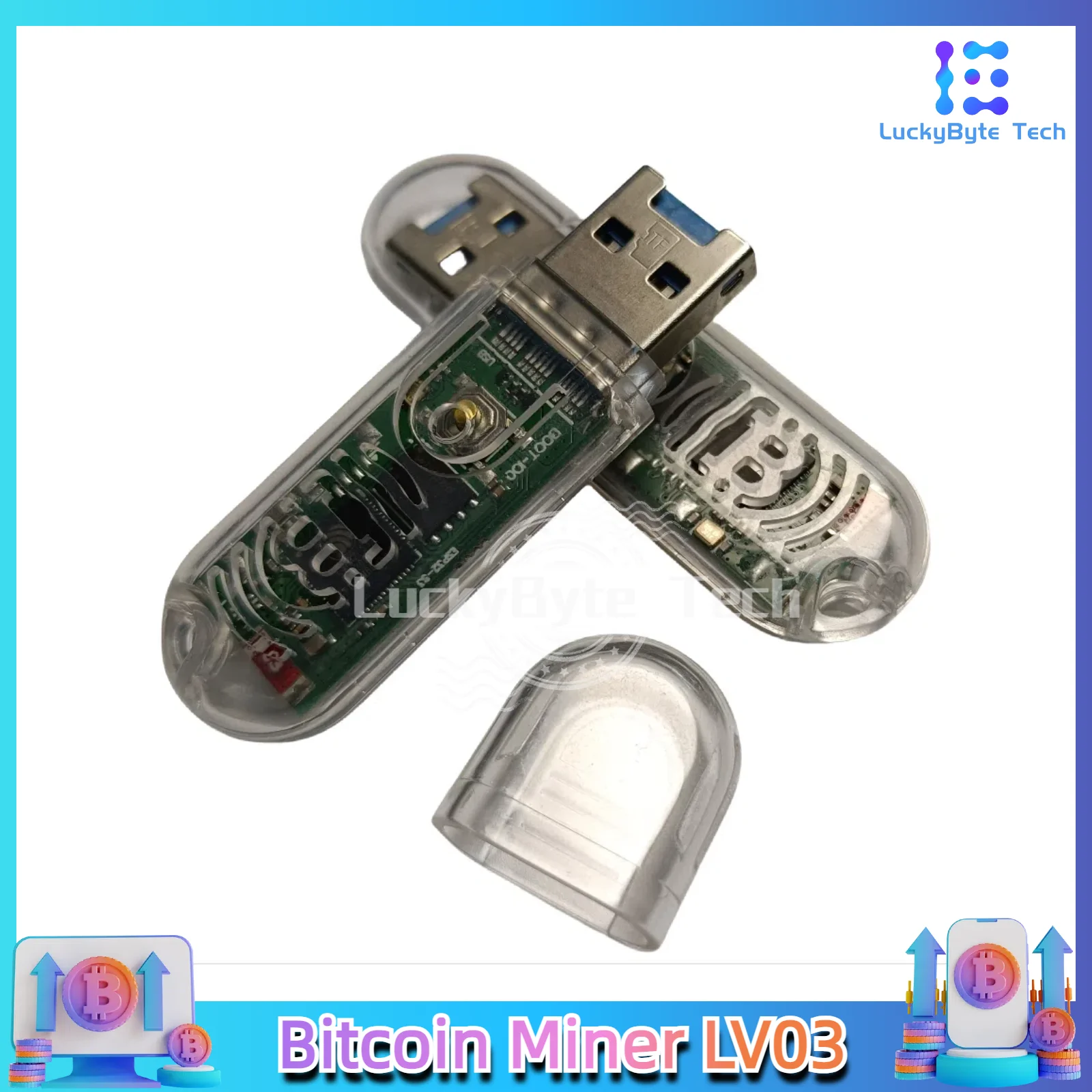 منفردا مينر لاكي مينر LV03 USB Nerdminer V3 بيتكوين مينر اليانصيب مينر مع شاشة صغيرة التشفير مينر btc مينر