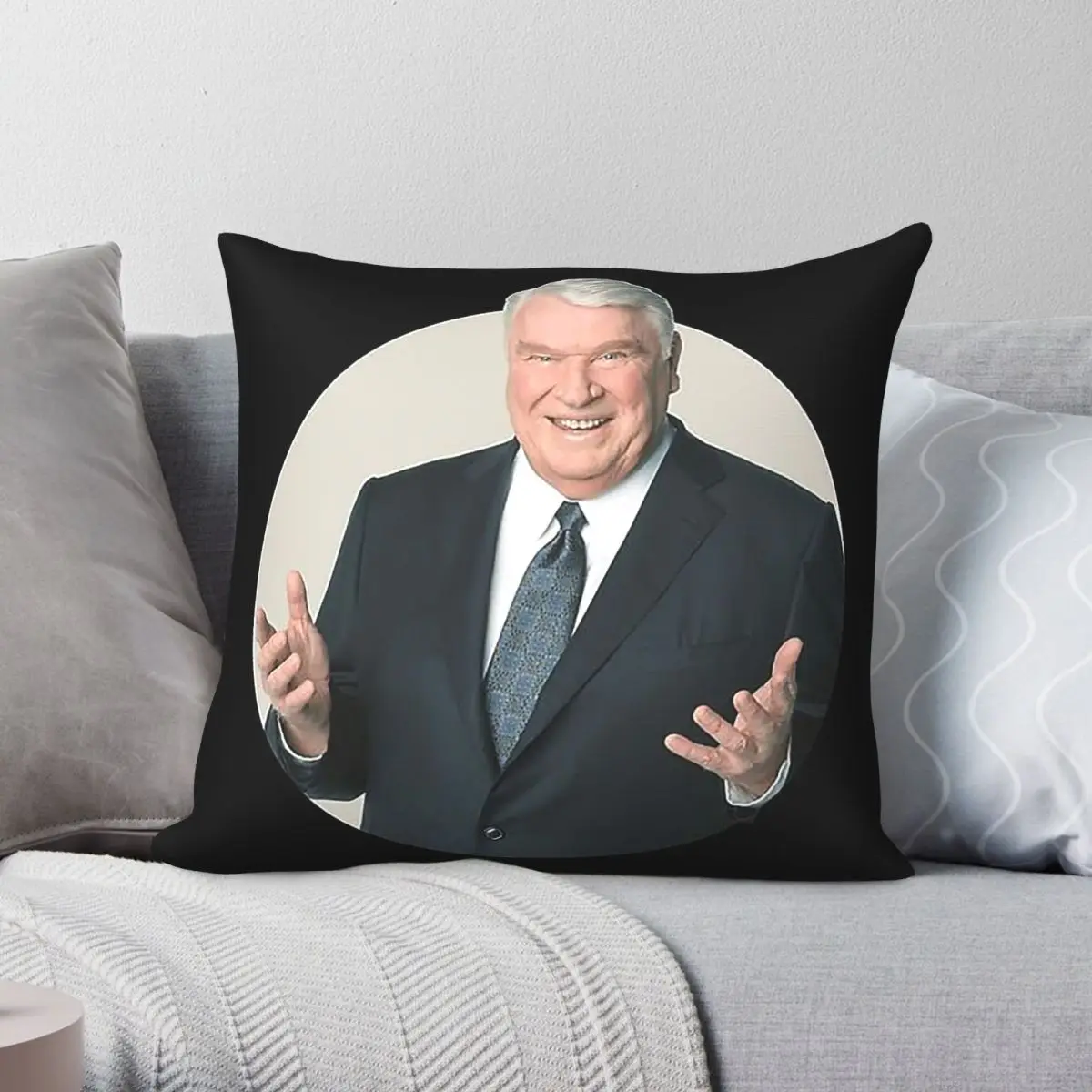 John Madden Coach Square Pillowcase Polyester Linen Velvet Creative Zip Decor Room Cushion Cover