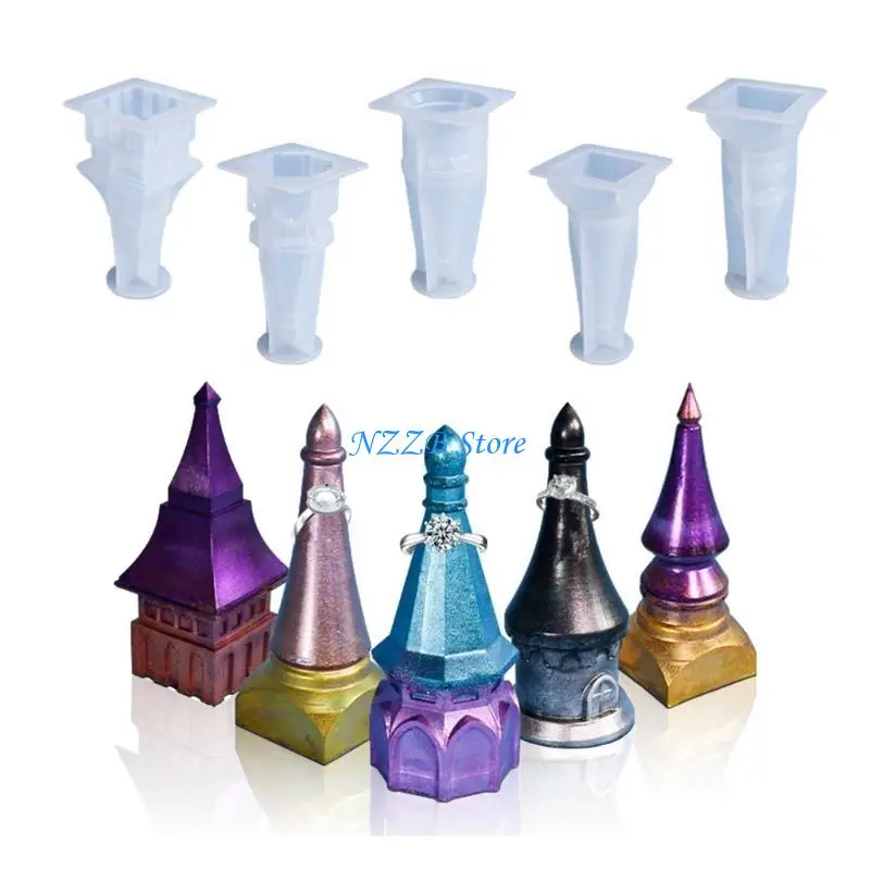 

T21F Diy Valentines Castle Rings Holder Jewelry Decoration Rack Mold
