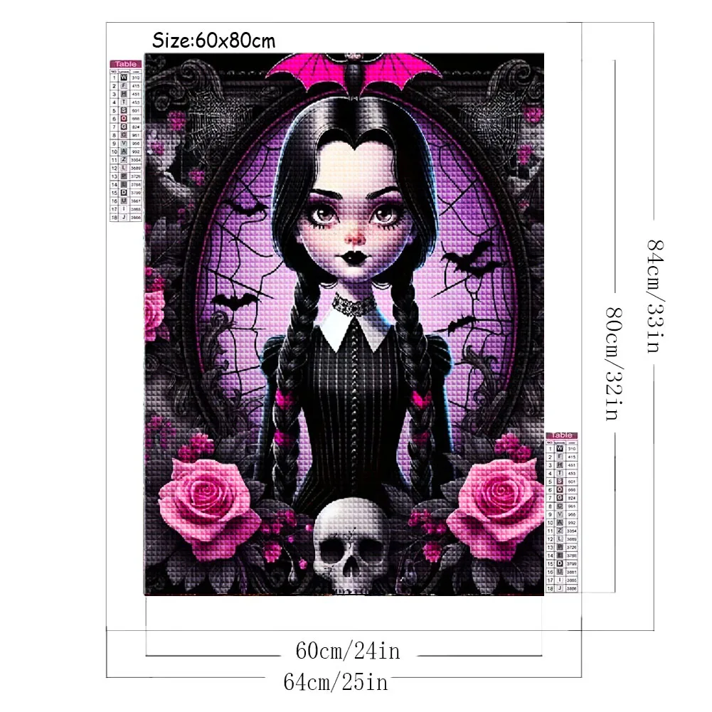 supernatural girl Bat Rose Vampire DIY Diamond Painting Cross Stitch Kits Full Square Round Diamond Mosaic Embroidery Sale