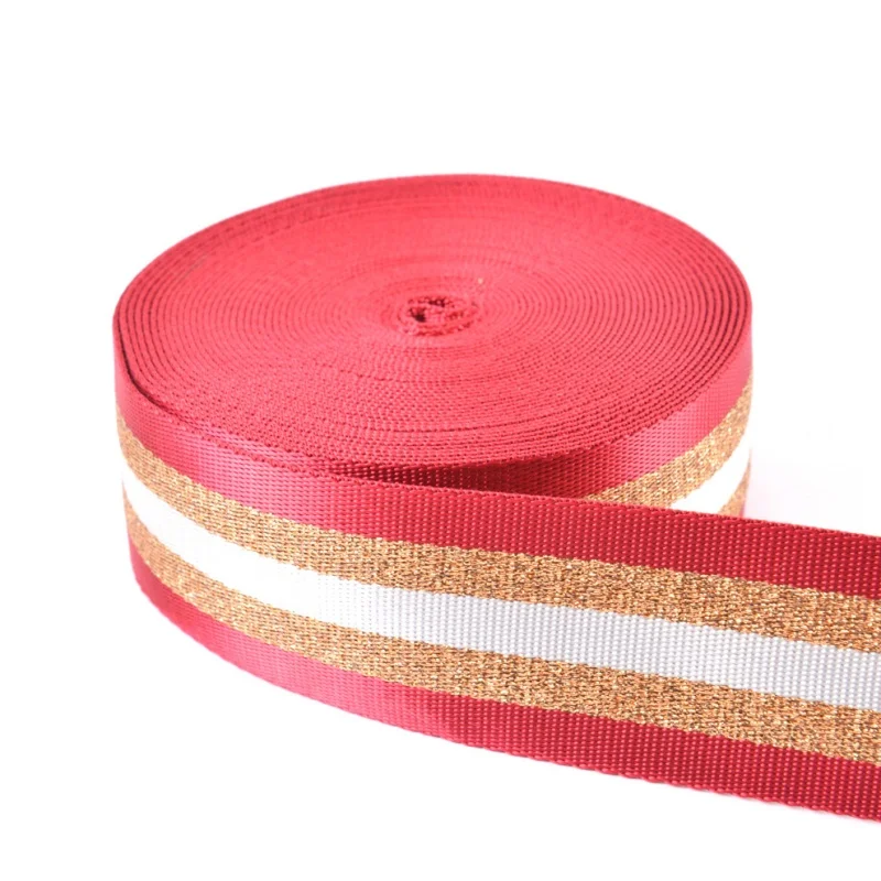 1,5 Zoll breites, 3 Meter langes, metallisch goldenes/silbernes Bandgewebeband für Taschenriemen, DIY-Bastelprojekte – Detail 11