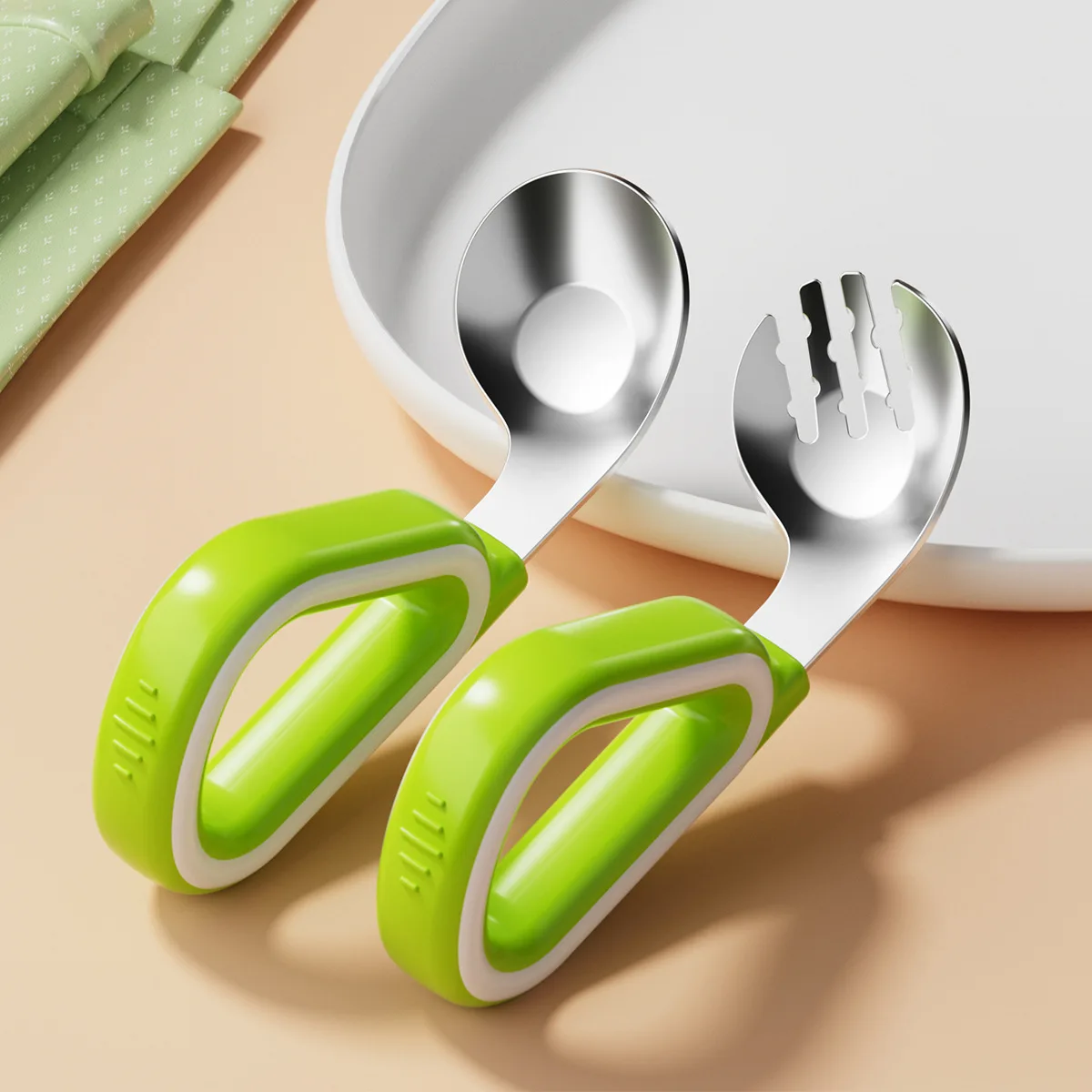 

1PS Baby Eating Training Soft Silicone Spoon and Fork Cutlery Toddler Learn To Eat Training Soft Fork Cutlery Children Tableware