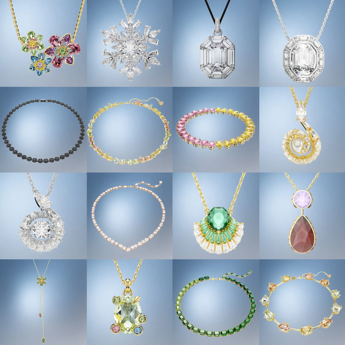Nouveauté 2026 : Magnifique parure de cristal solitaire pour une surprise d'anniversaire, bijoux demi-fins scintillants