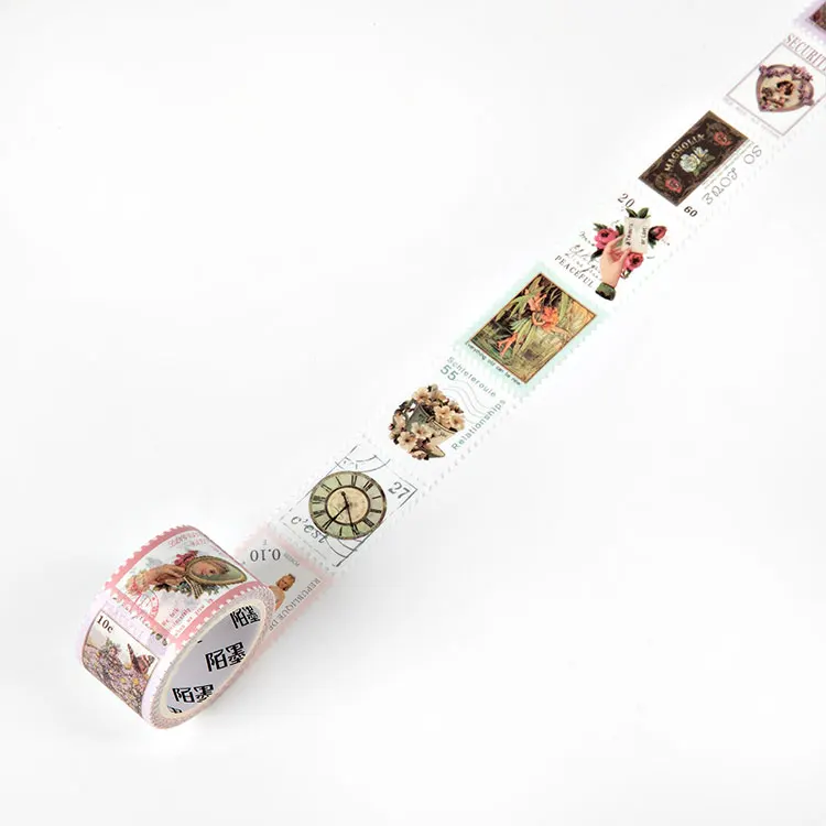 8-stijlen Retro Stempel Koffiestijl en Papieren Tape Retro Postkantoor Serie Plakboek DIY Sticker Label Decoratie Essentieel