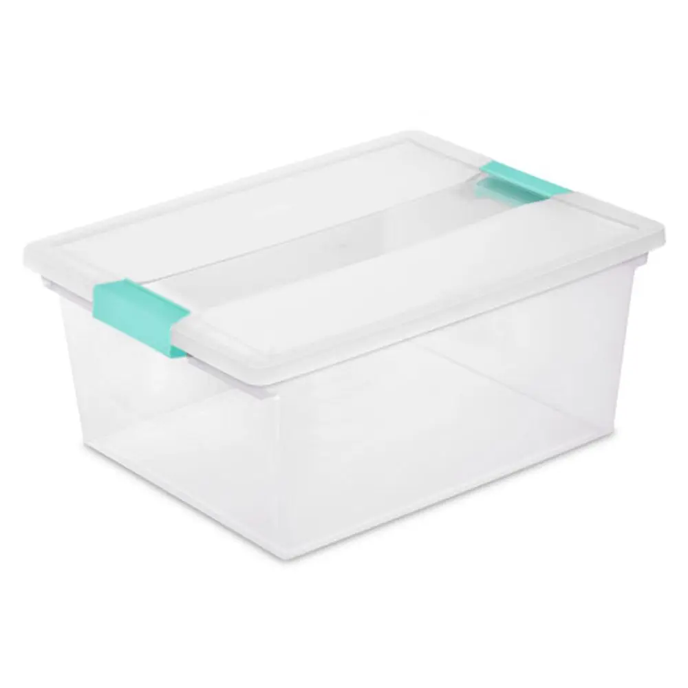

16Pack Clip Box, Stackable Clear Plastic Bins with Latching Lids, Deep Writing, Arts or Crafts Supplies Storage Containers for
