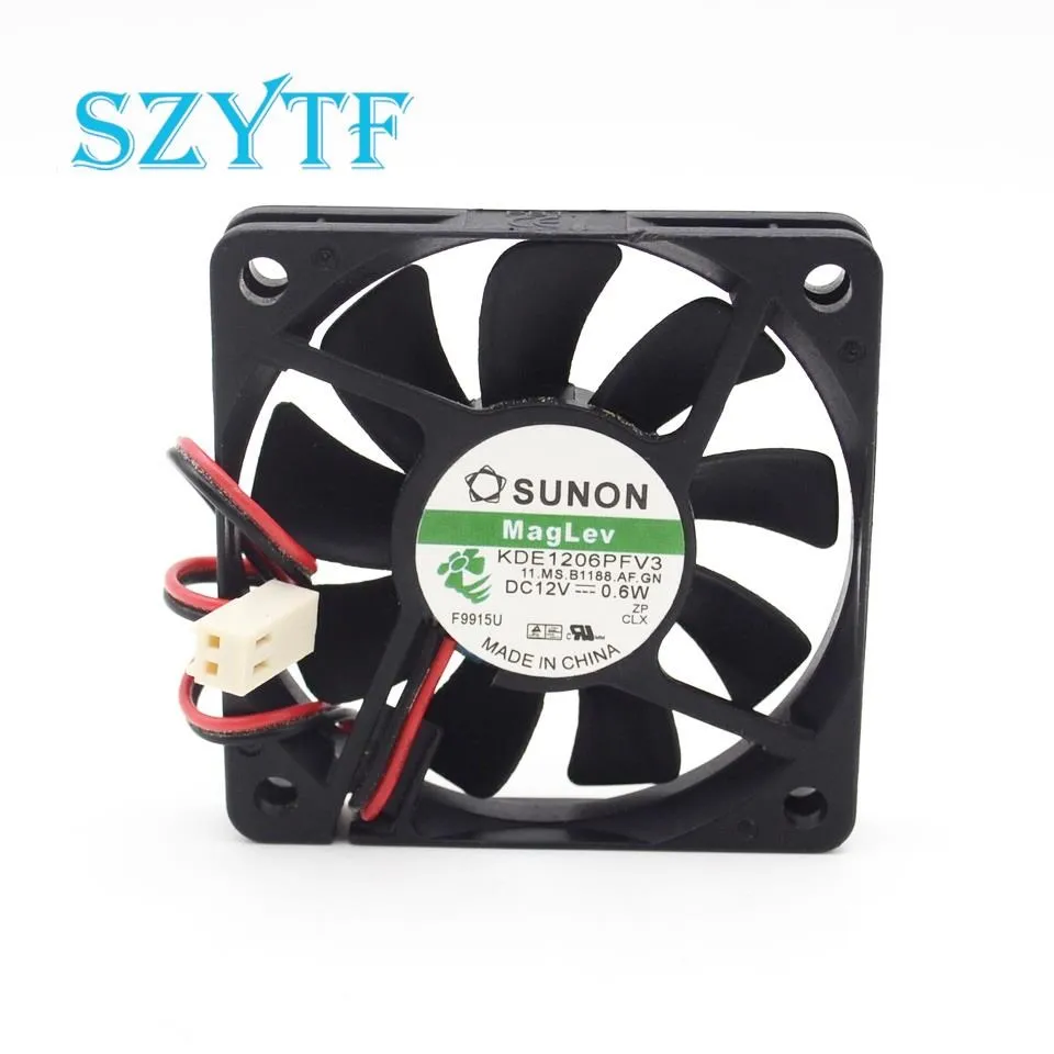 KDE1206PFV3 0.6W 6CM 60mm 6010 2 wire dc brushless cooling fan 12V for SUNON