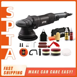 SPTA 5inch 780W Dual Action Polisher Orbit 15mm Auto Polisher DA Car Polisher Home DIY Polisher with Waxing Polishing Pads Set