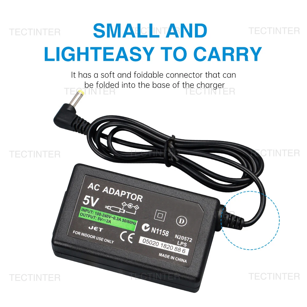For PSP Charger AC Adapter Wall Charger Power Supply Cord Compatible with Sony PSP PlayStation 1000 2000 3000 EU US Plug image 3