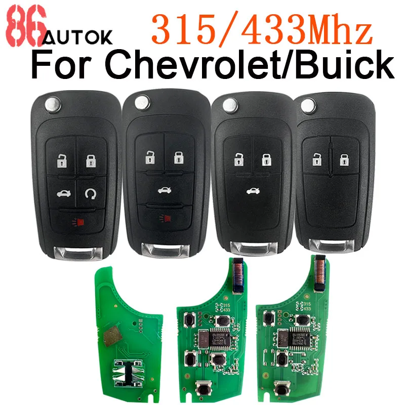 

Auto Smart Remote Key for Buick for Chevrolet Camaro Aveo Malibu Sail Orlando Cruze Epica Lova Trax Spark 315Mhz 433Mhz Car Key