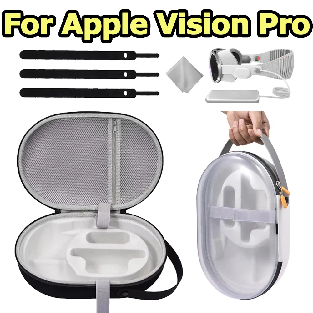 For Apple Vision Pro Hard EVA Carrying Case Waterproof Portable Storage Bag Leather Anti-scratch Protection Box for Apple Vision