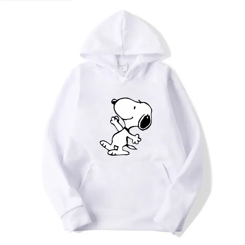 Snoopy Cartoon Anime damska bluza z kapturem wiosna jesień Casual męska bluza 2024 nowych moda para swetry oversize topy